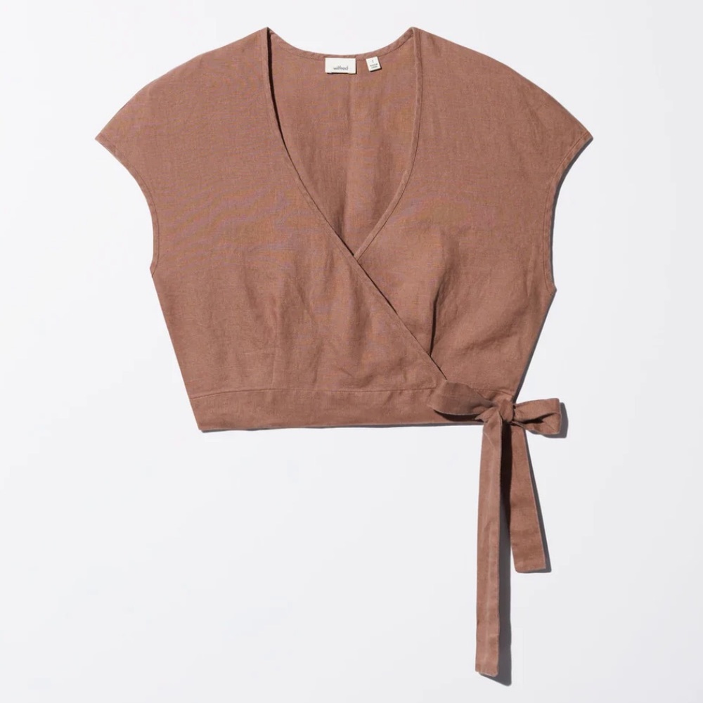 Wilfred Aimee Linen Wrap Top